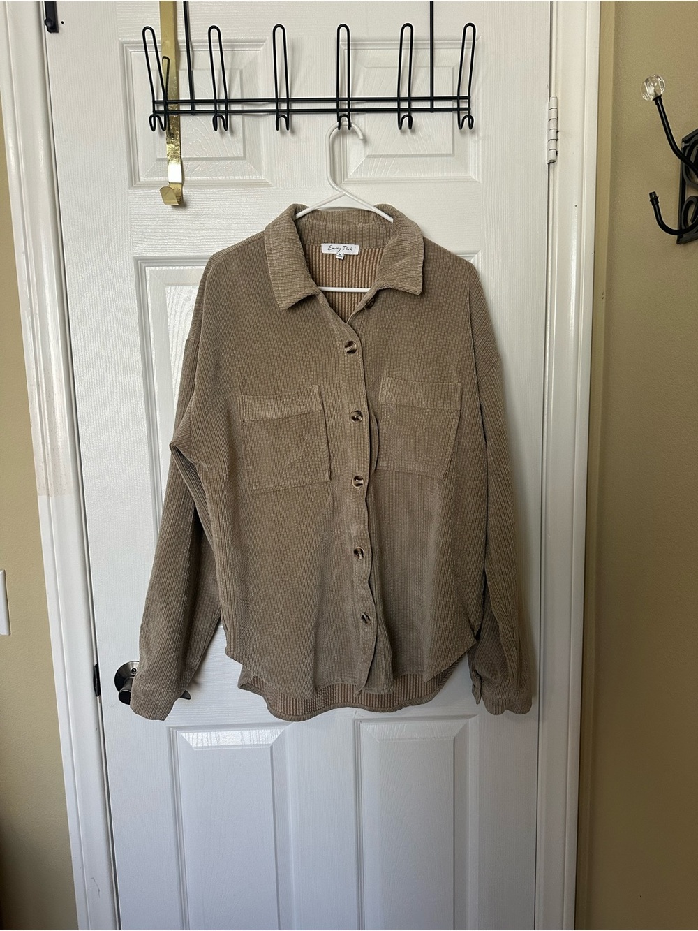Emory Park Beige Ribbed Corduroy Jacket